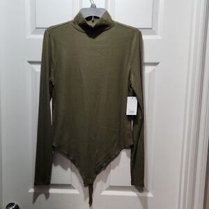 SO Olive Green Long Sleeve Bodysuit